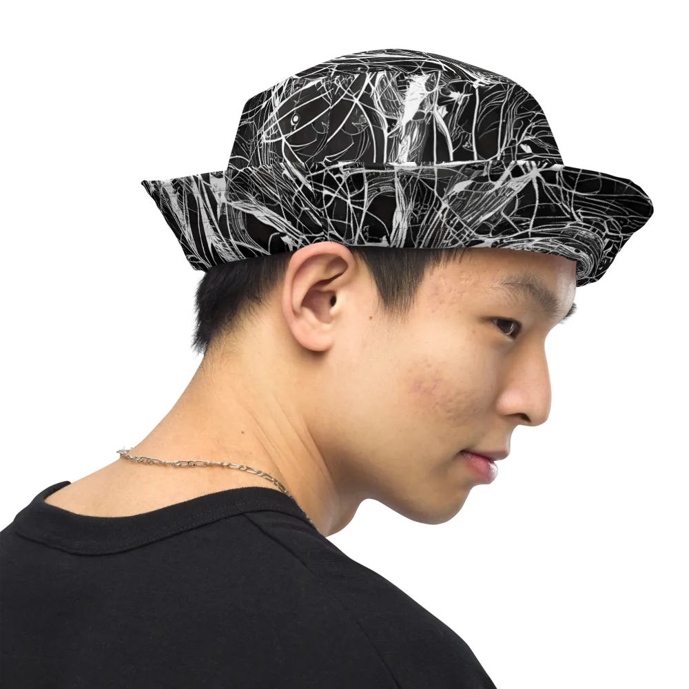 Nexus of Lines on Reversible Bucket Hat — Right Outside