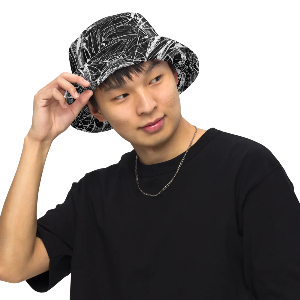 Nexus of Lines on Reversible Bucket Hat — Front Inside