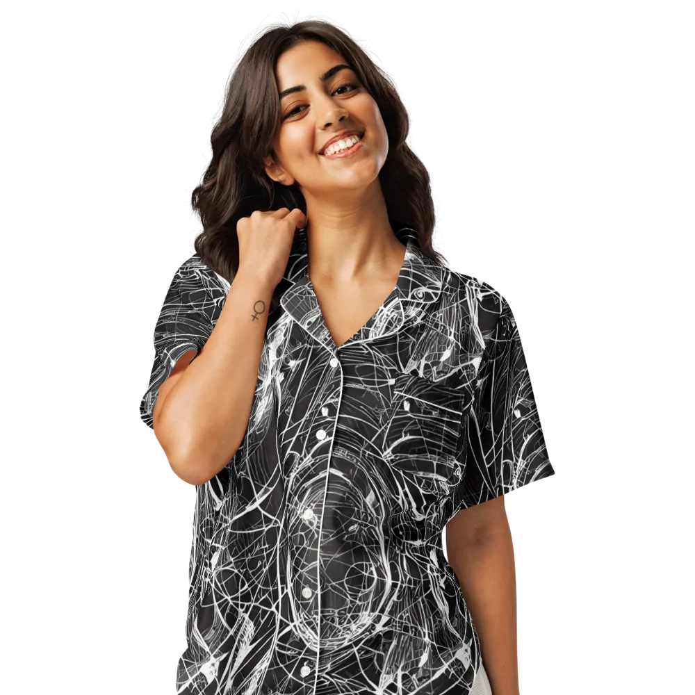 Nexus of Lines on Women's Short Sleeve Pajama Top — Front