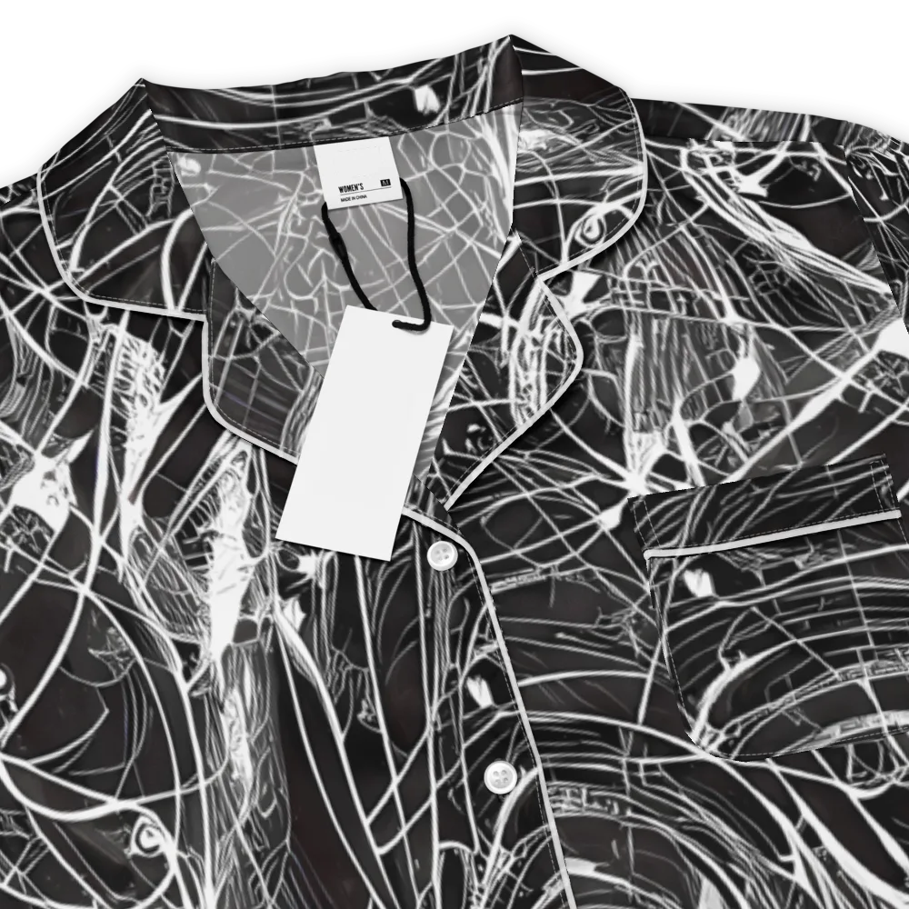 Nexus of Lines on Women's Short Sleeve Pajama Top — Product details