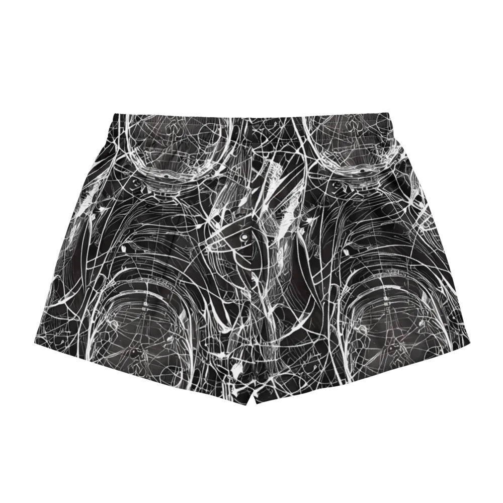 Nexus of Lines on Women's Pajama Shorts — Back