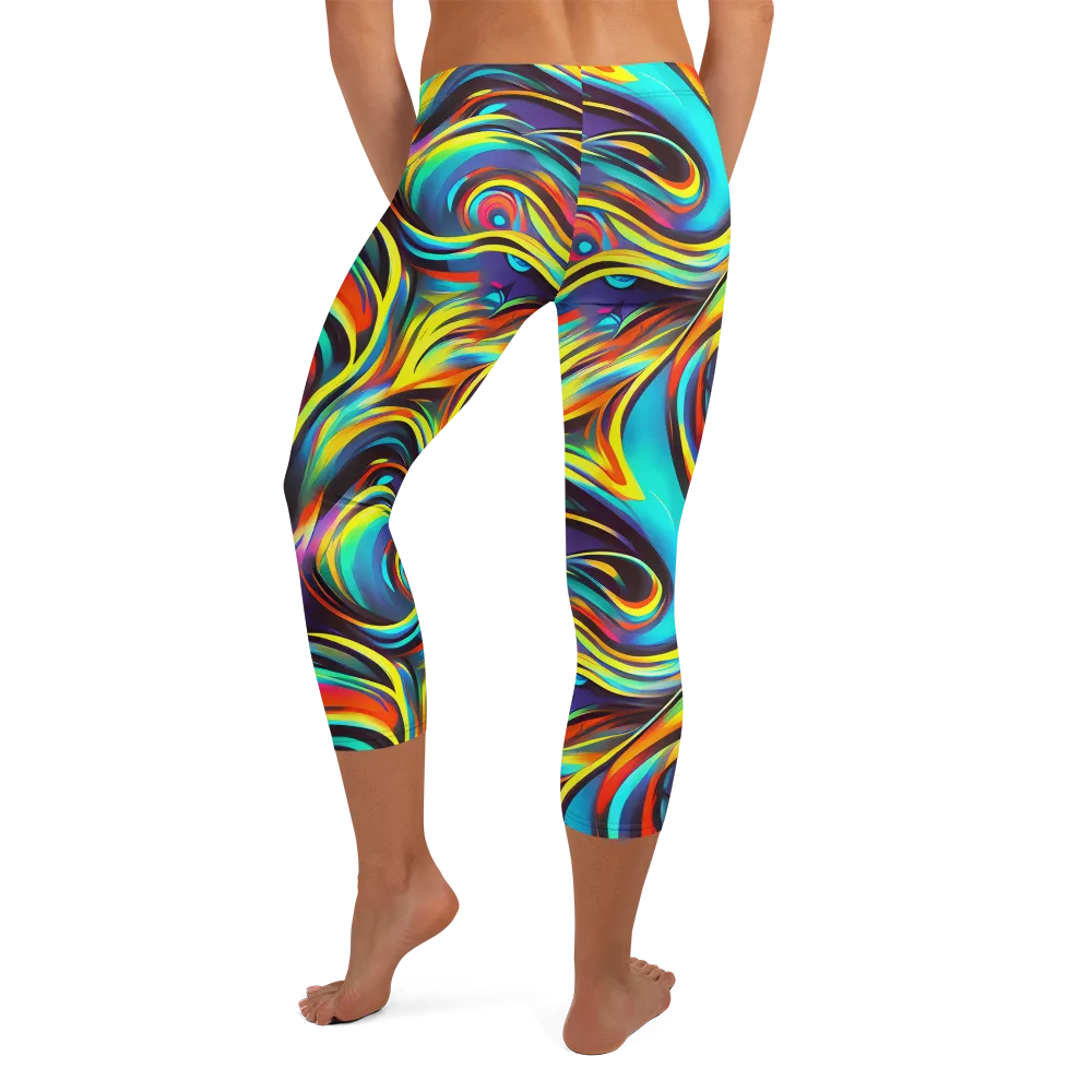 Cyber Surge on Capri Leggings — Back