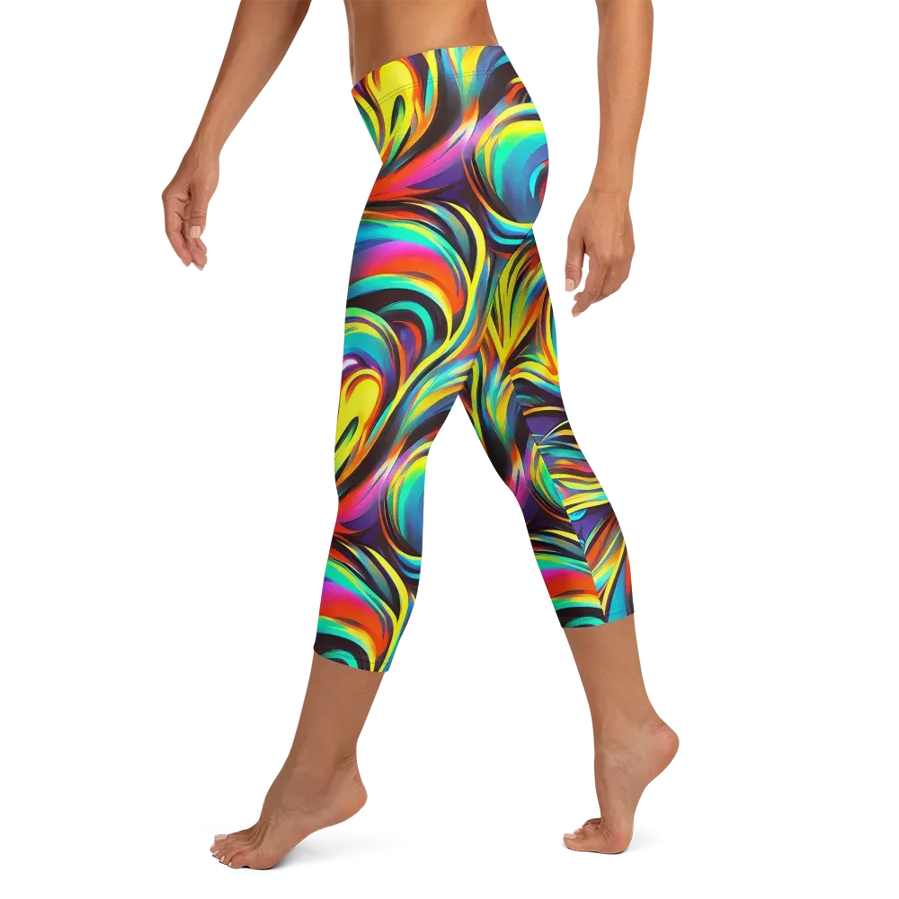 Cyber Surge on Capri Leggings — Left