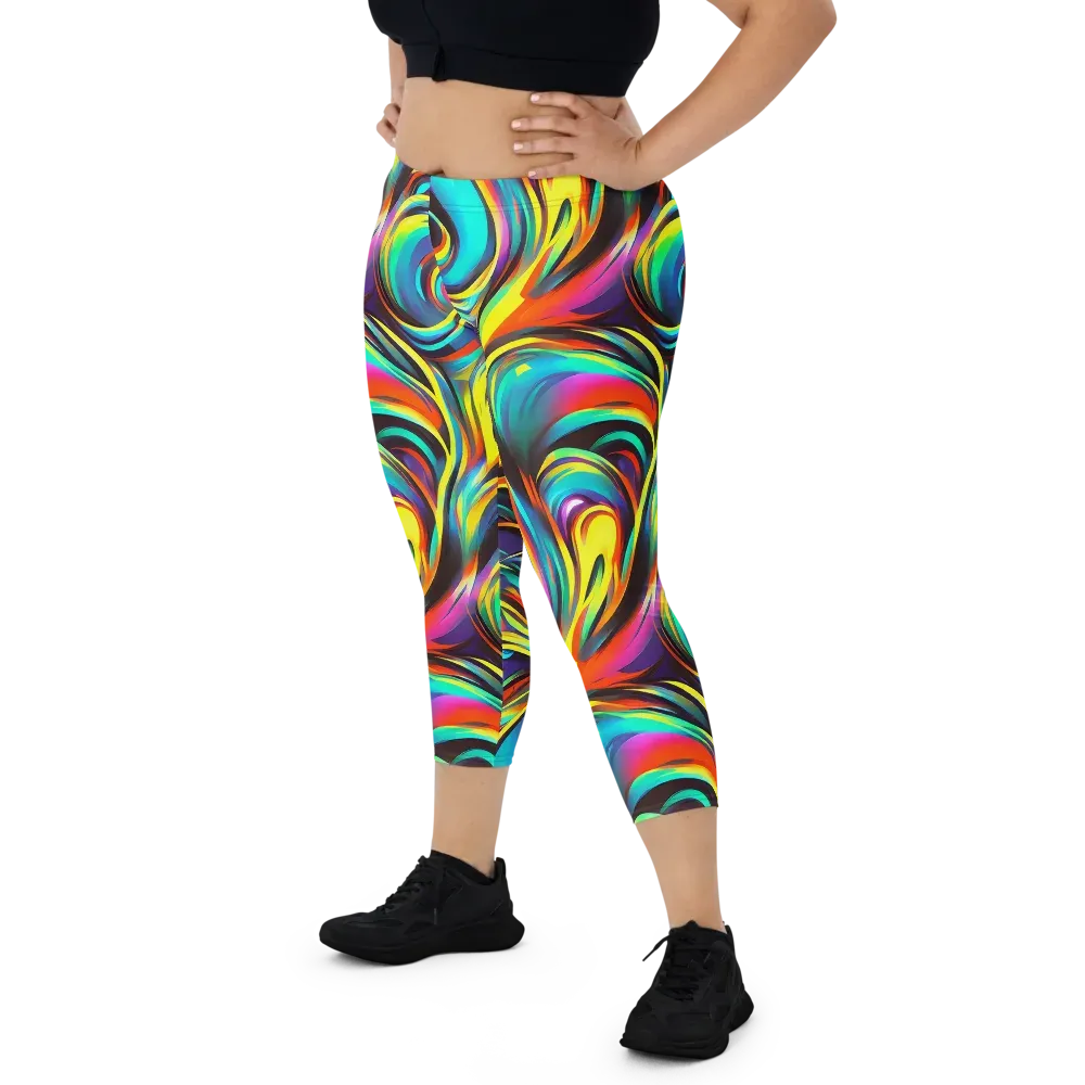 Cyber Surge on Capri Leggings — Front