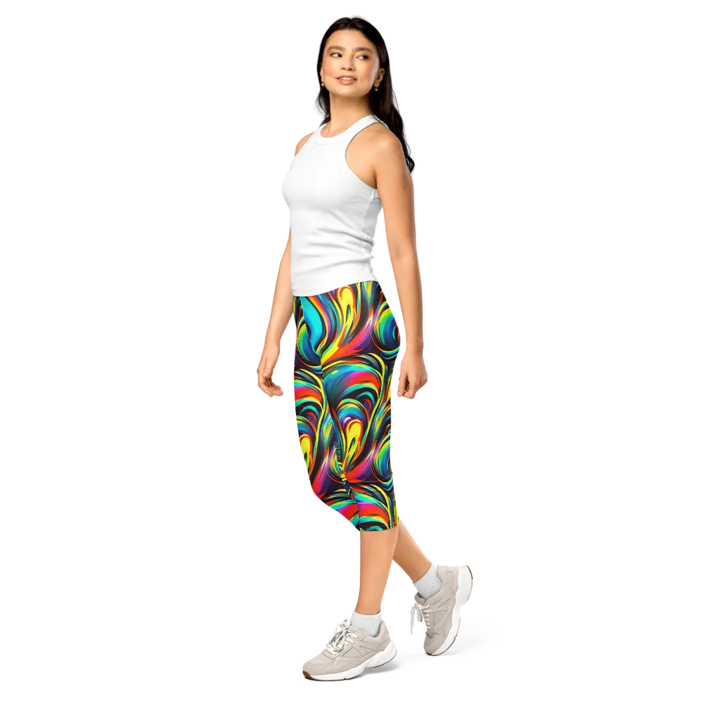 Cyber Surge on Capri Leggings — Left Front