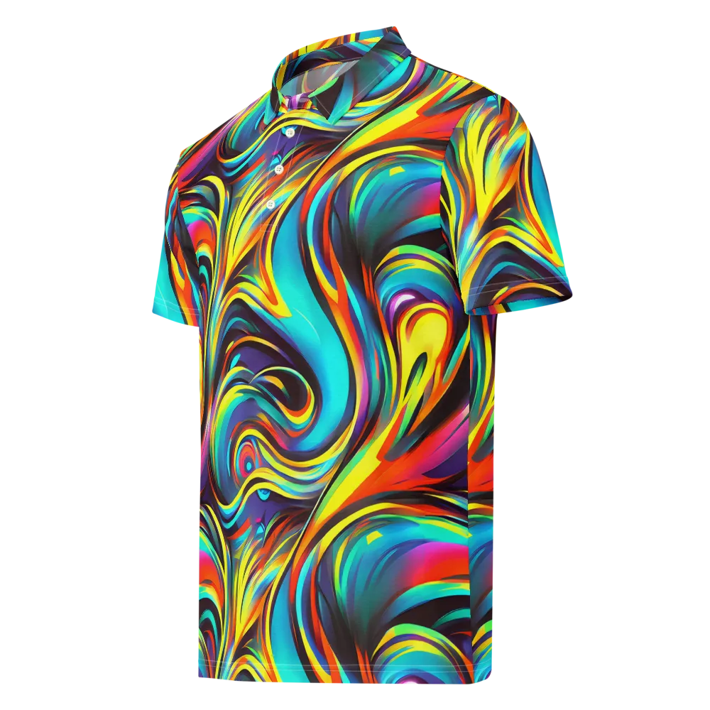 Cyber Surge on Men's Slim Fit Polo Shirt — Left Front