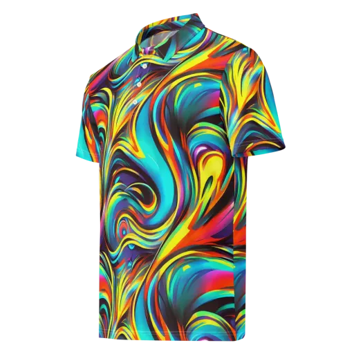 Cyber Surge on a Men's Slim Fit Polo Shirt