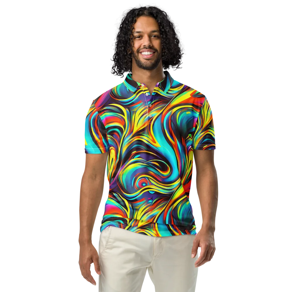 Cyber Surge on Men's Slim Fit Polo Shirt — Front