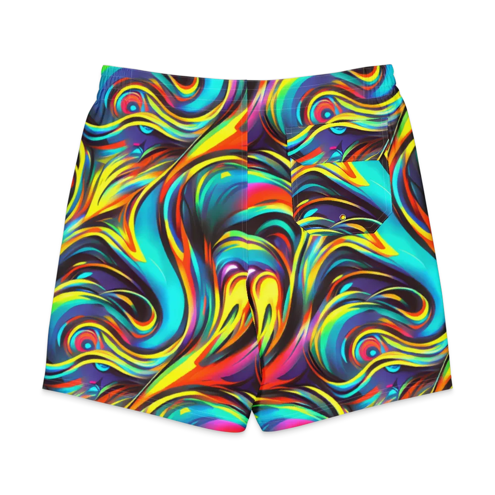 Cyber Surge on Men's Board Shorts — Back