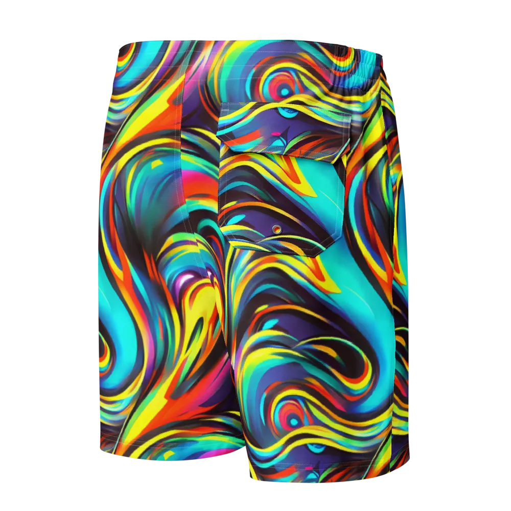 Cyber Surge on Men's Board Shorts — Back