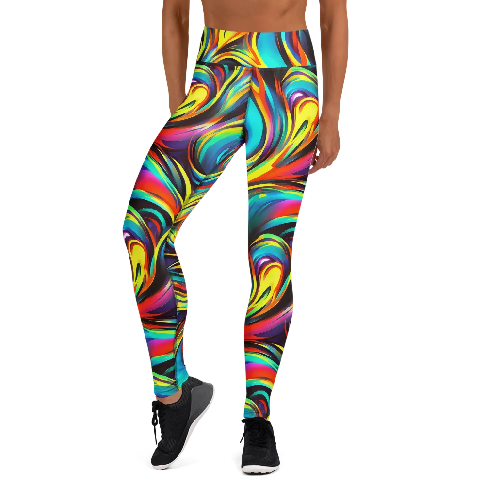 Cyber Surge on Yoga Leggings — Front