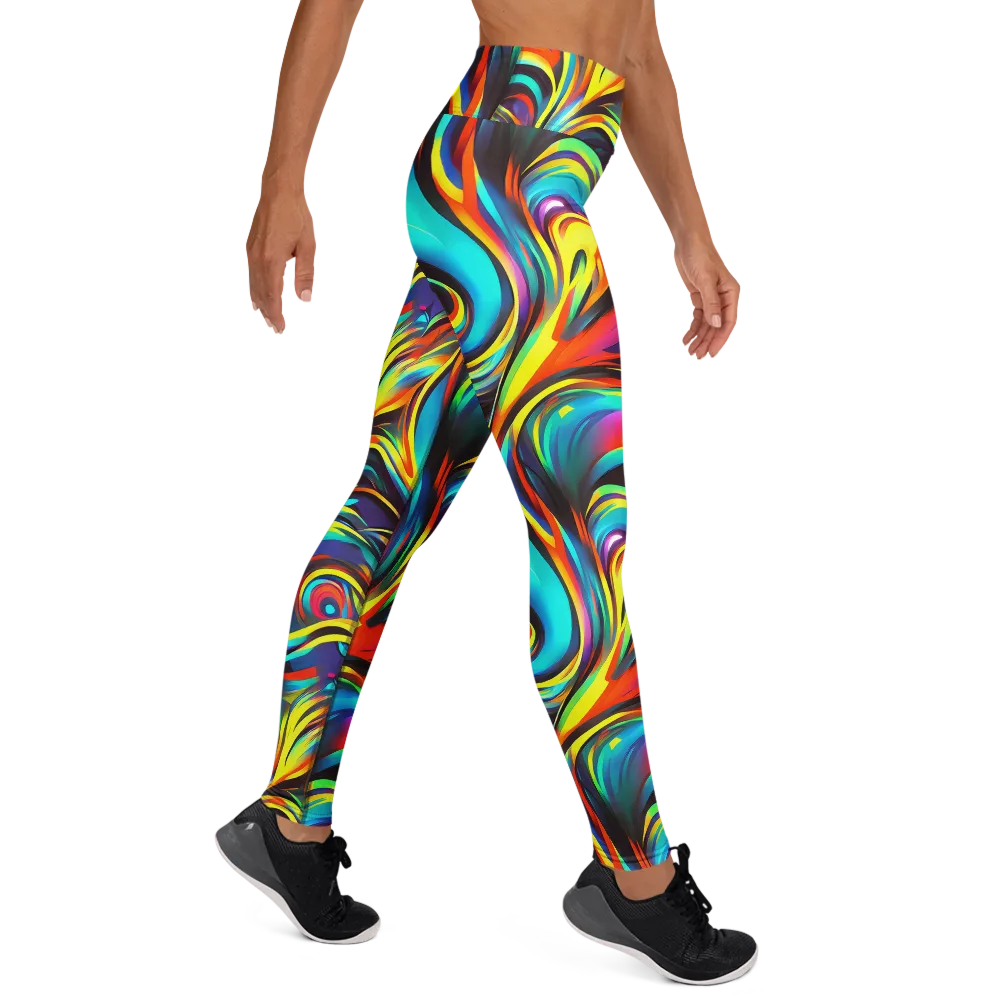 Cyber Surge on Yoga Leggings — Right