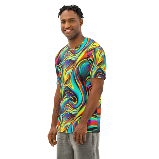 Cyber Surge on a Men's Cotton Crew Neck T-Shirt