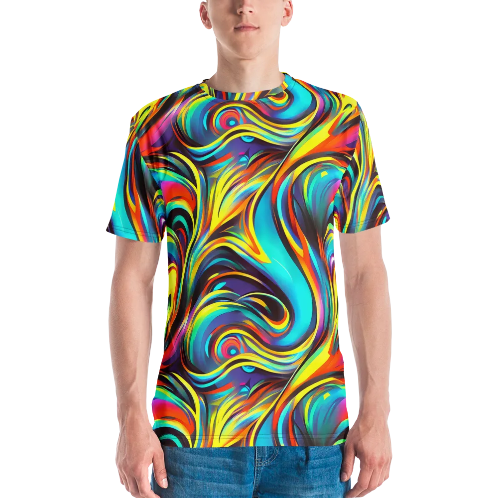 Cyber Surge on Men's Crew Neck T-Shirt — Front