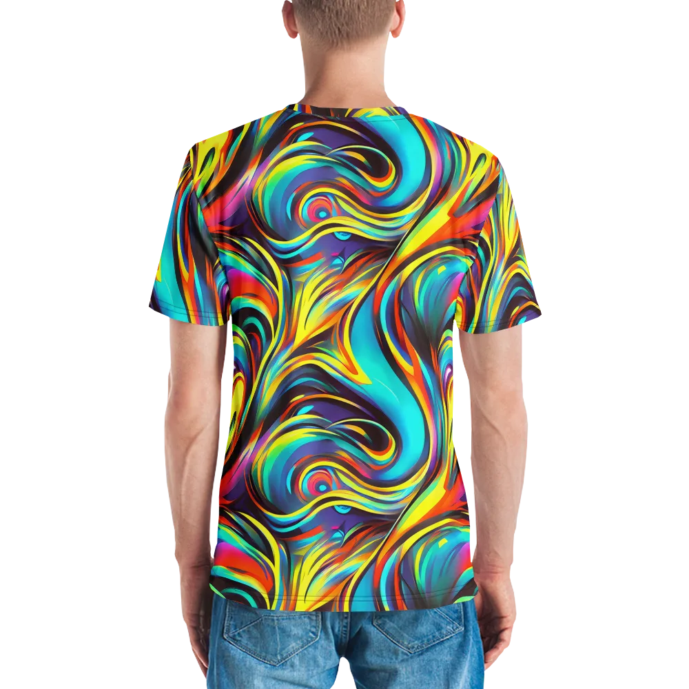 Cyber Surge on Men's Crew Neck T-Shirt — Back