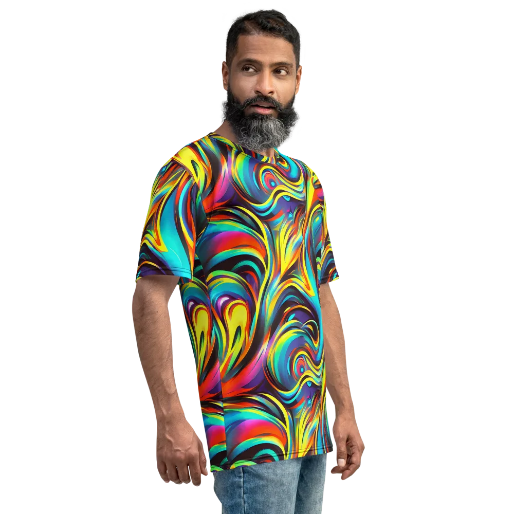 Cyber Surge on Men's Crew Neck T-Shirt — Right