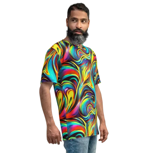 Cyber Surge on a Men's Crew Neck T-Shirt