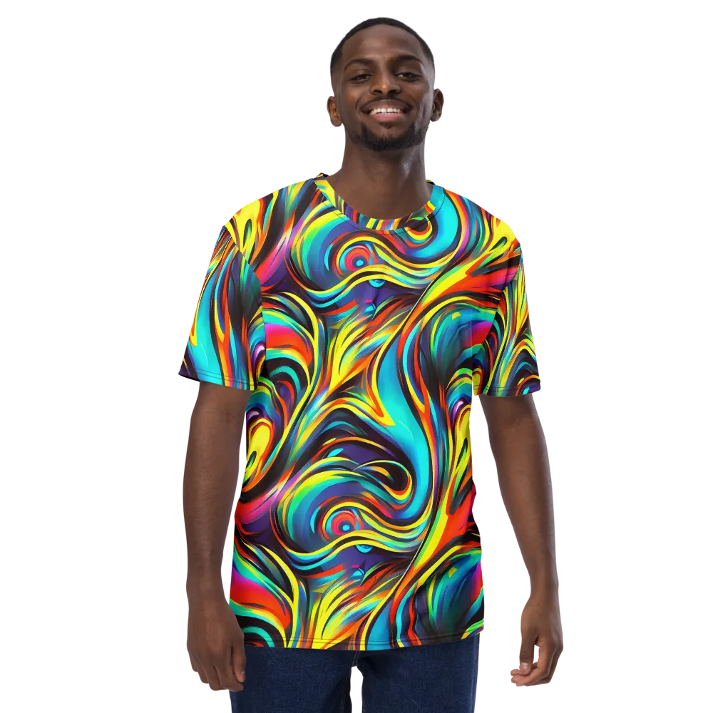 Cyber Surge on Men's Crew Neck T-Shirt — Front