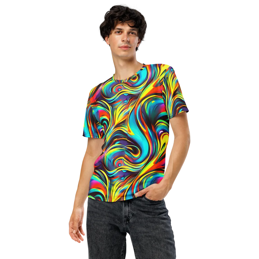Cyber Surge on Men's Crew Neck T-Shirt — Front