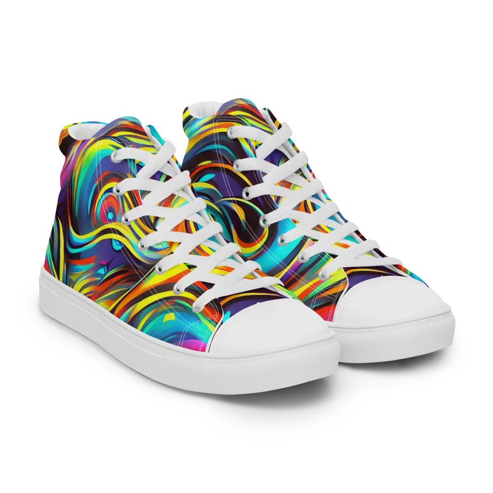 Cyber Surge on Men's High Top Canvas Shoes — Right Front