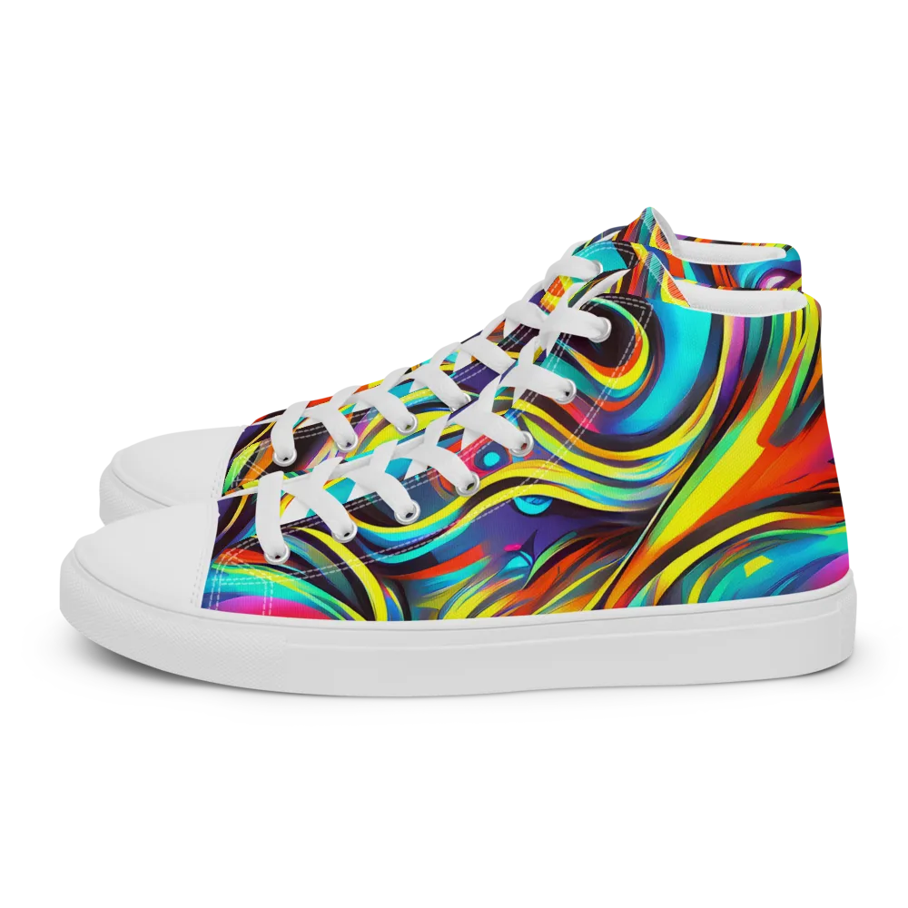 Cyber Surge on Men's High Top Canvas Shoes — Left