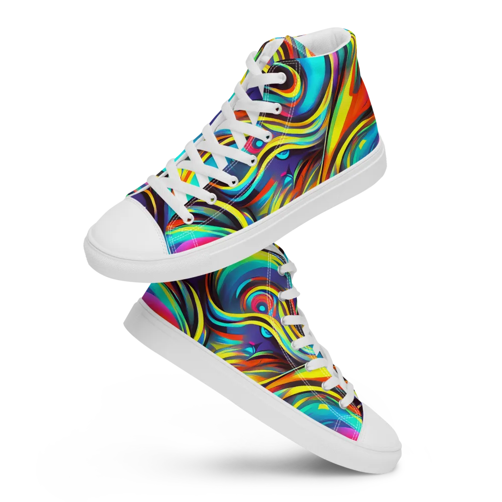 Cyber Surge on Men's High Top Canvas Shoes — Front