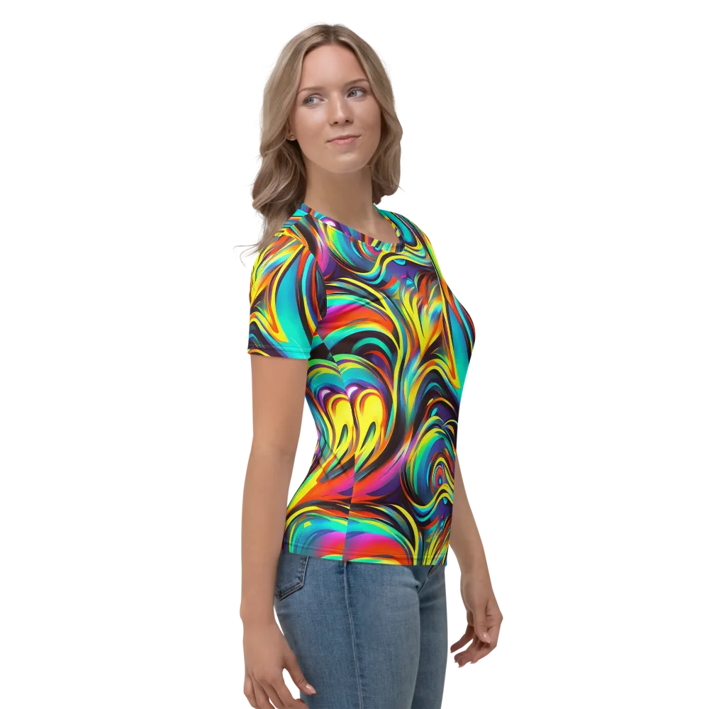 Cyber Surge on Women's Crew Neck T-Shirt — Right