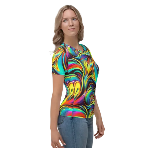 Cyber Surge on a Women's Crew Neck T-Shirt