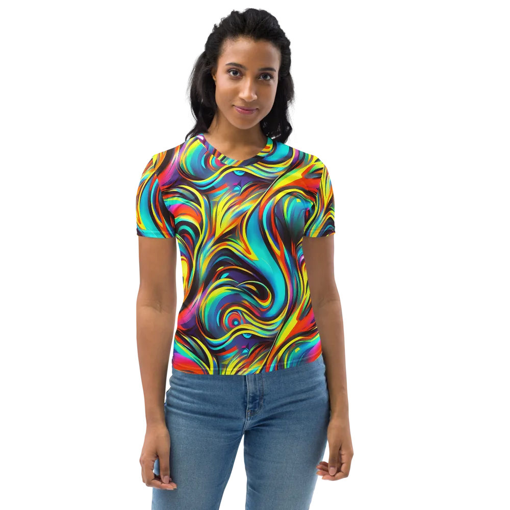 Cyber Surge on Women's Crew Neck T-Shirt — Front