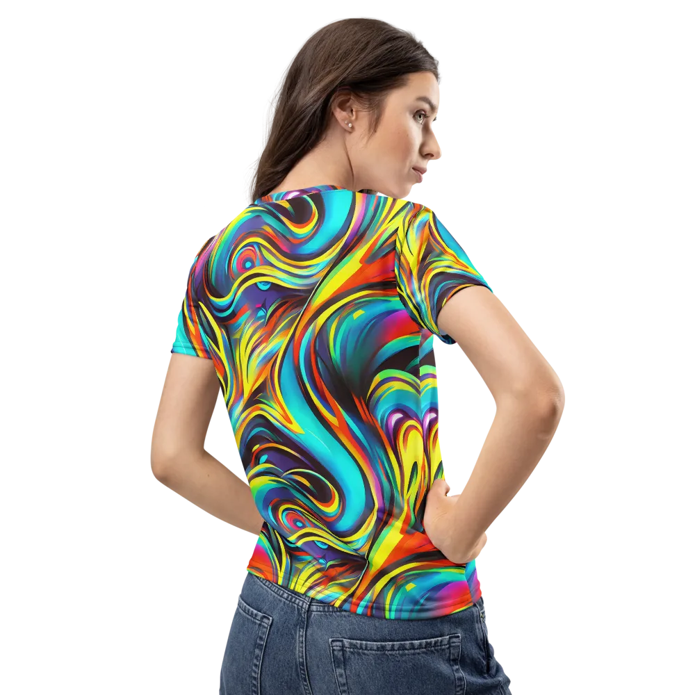 Cyber Surge on Women's Crew Neck T-Shirt — Back