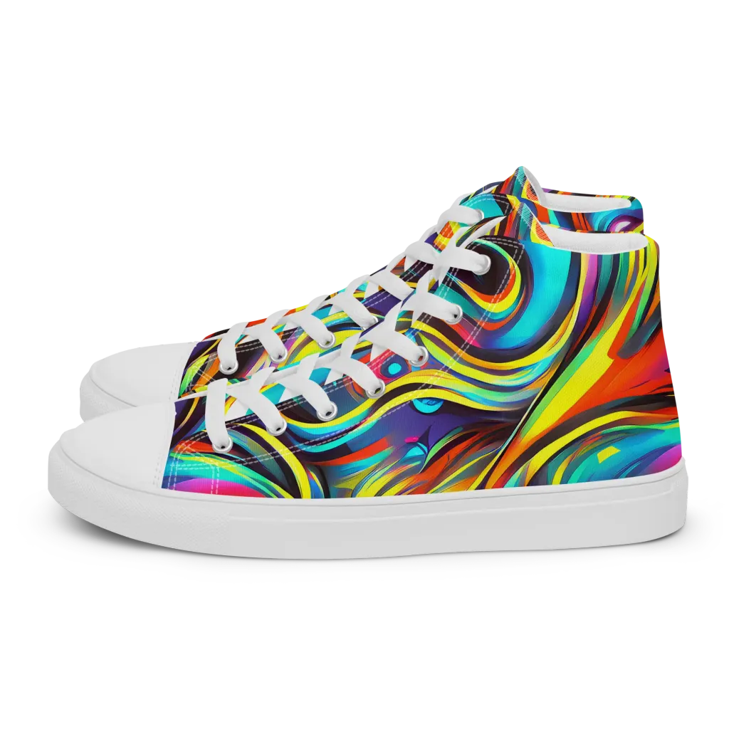 Cyber Surge on Women's High Top Canvas Shoes — Left
