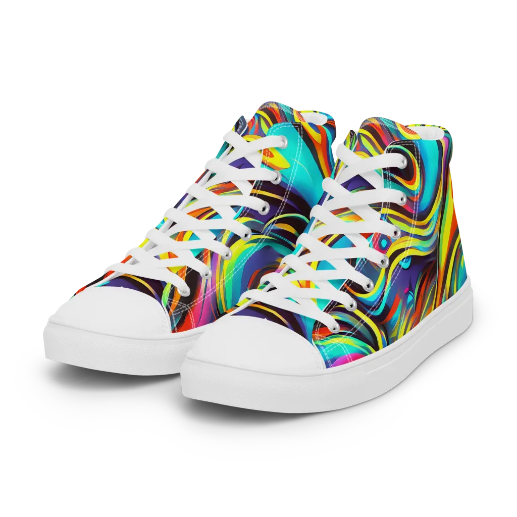 Cyber Surge on Women's High Top Canvas Shoes — Left Front