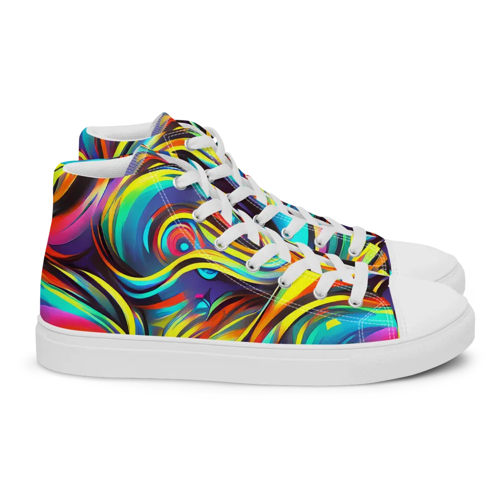 Cyber Surge on Women's High Top Canvas Shoes — Right