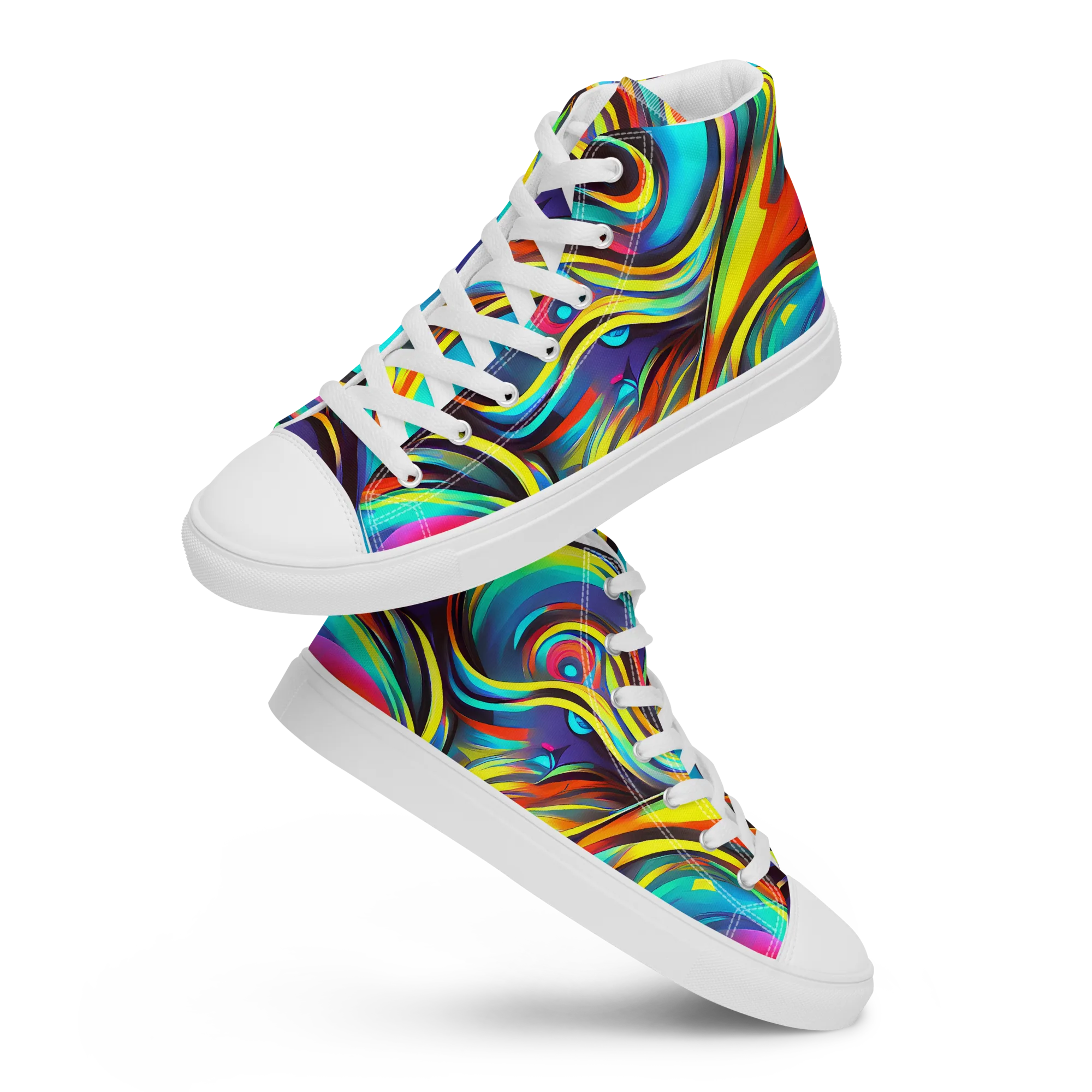 Cyber Surge on Women's High Top Canvas Shoes — Front