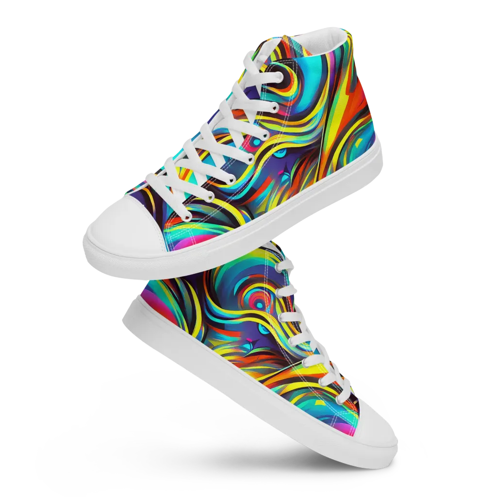 Cyber Surge on Women's High Top Canvas Shoes — Front