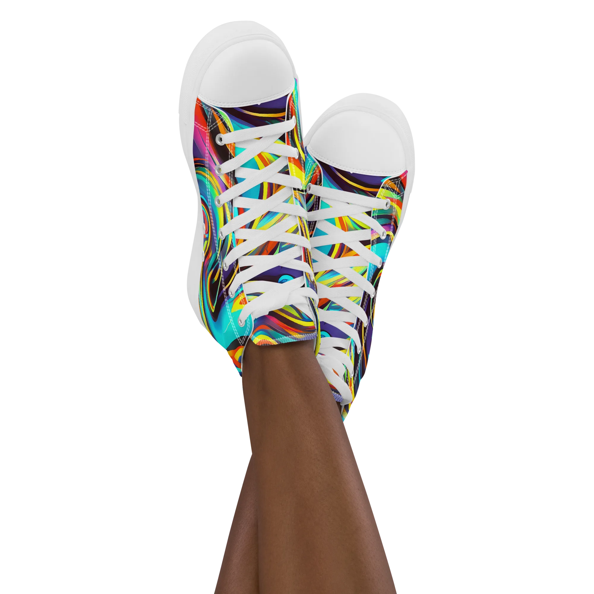 Cyber Surge on Women's High Top Canvas Shoes — Front