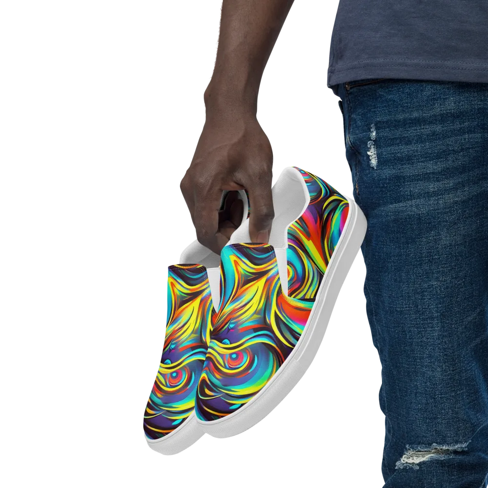 Cyber Surge on Men's Slip-On Canvas Shoes — Left Front