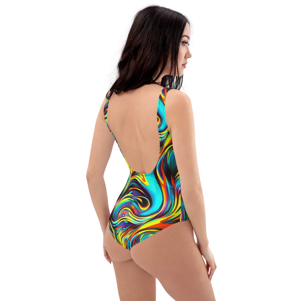Cyber Surge on One-Piece Swimsuit — Right Back