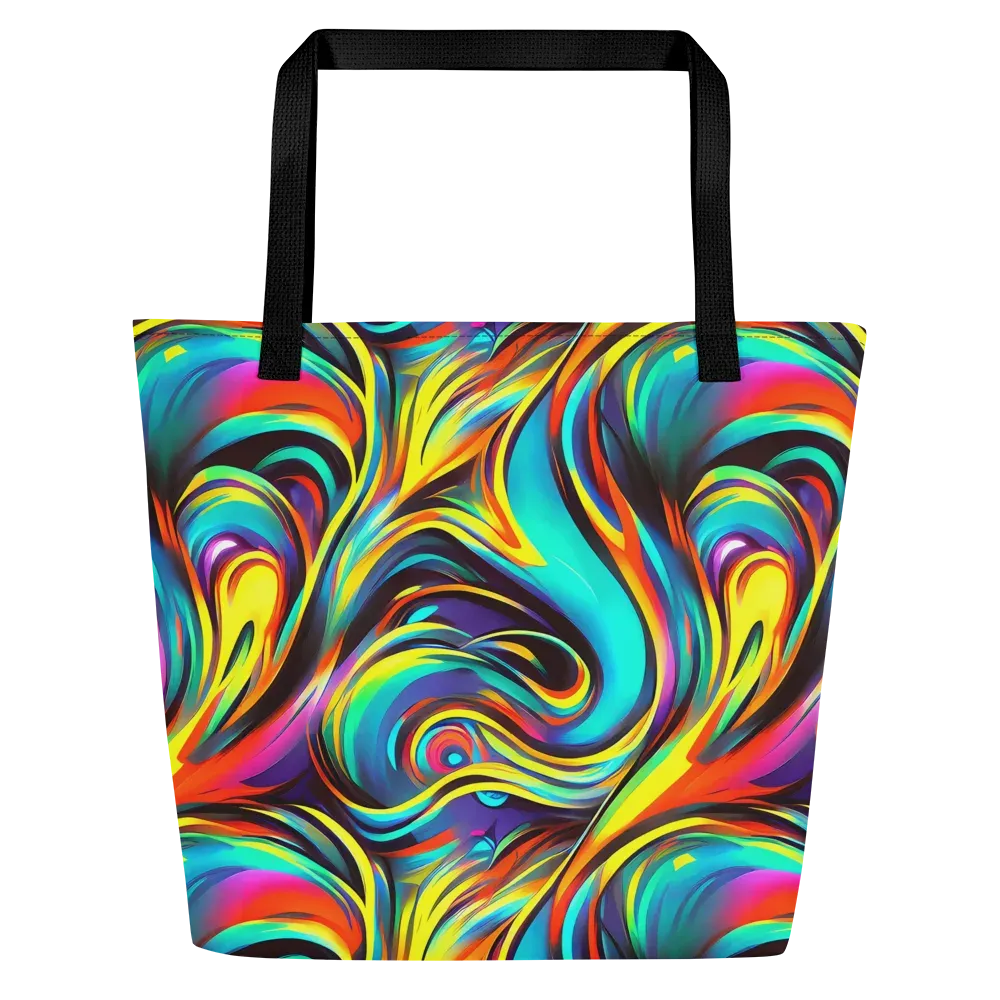 Cyber Surge on Large Tote Bag W/ Pocket — Front