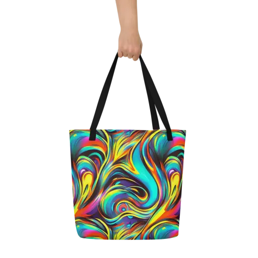 Cyber Surge on a Large Tote Bag W/ Pocket