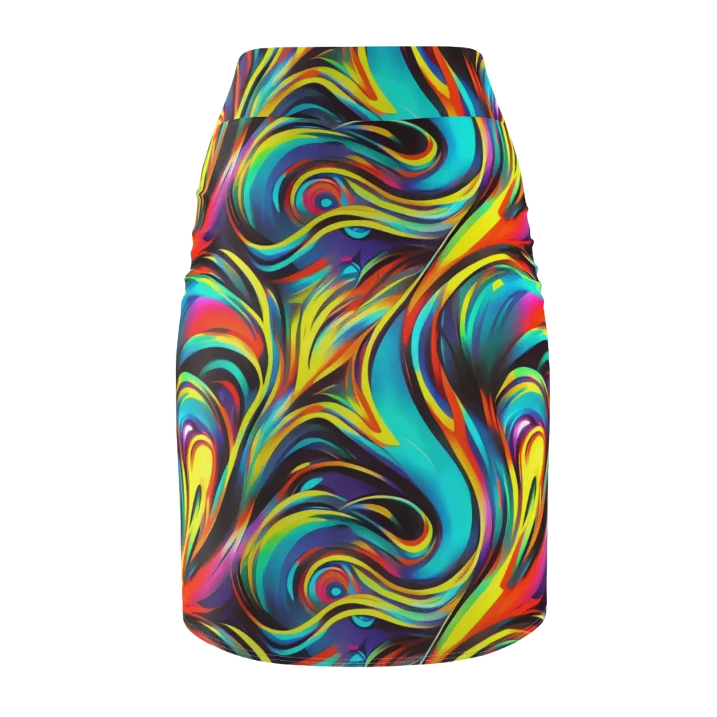 Cyber Surge on Pencil Skirt — Back