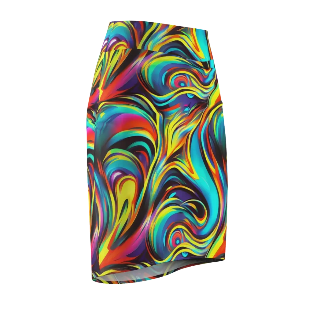 Cyber Surge on Pencil Skirt — Front Side