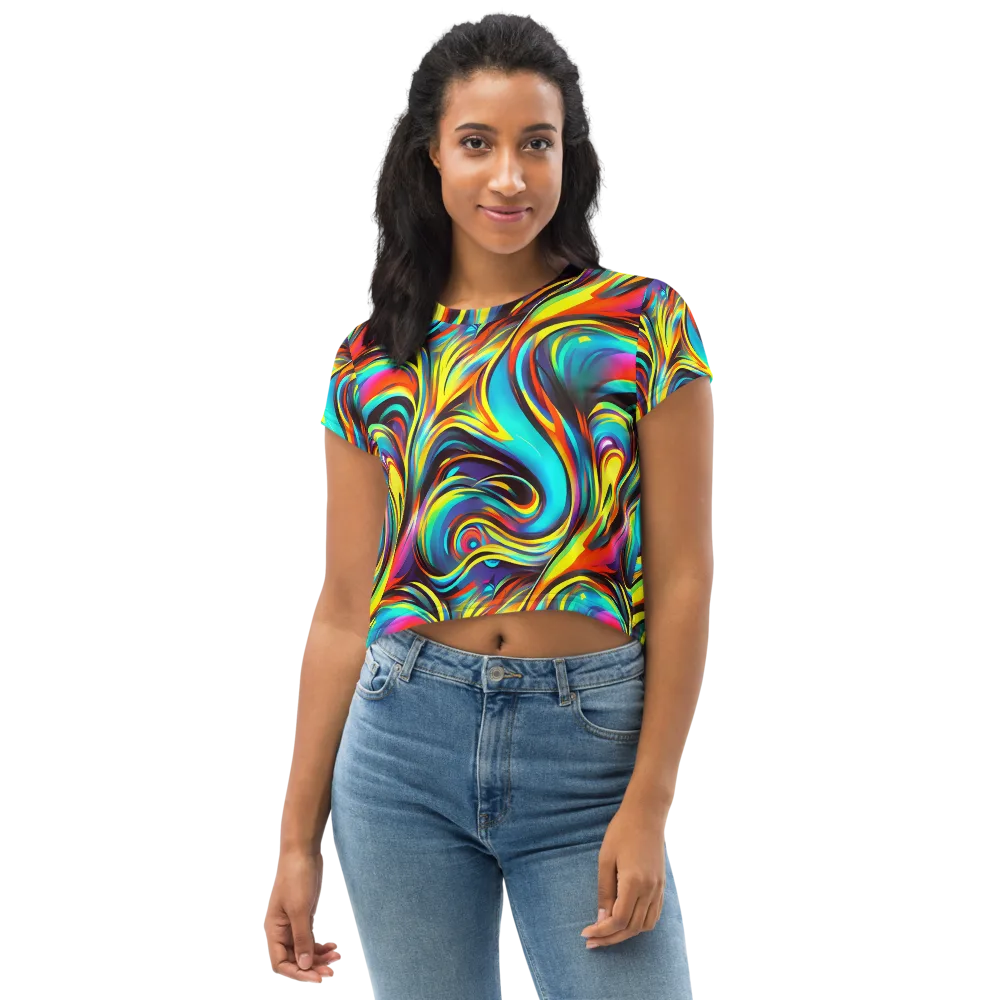 Cyber Surge on Crop Tee — Front