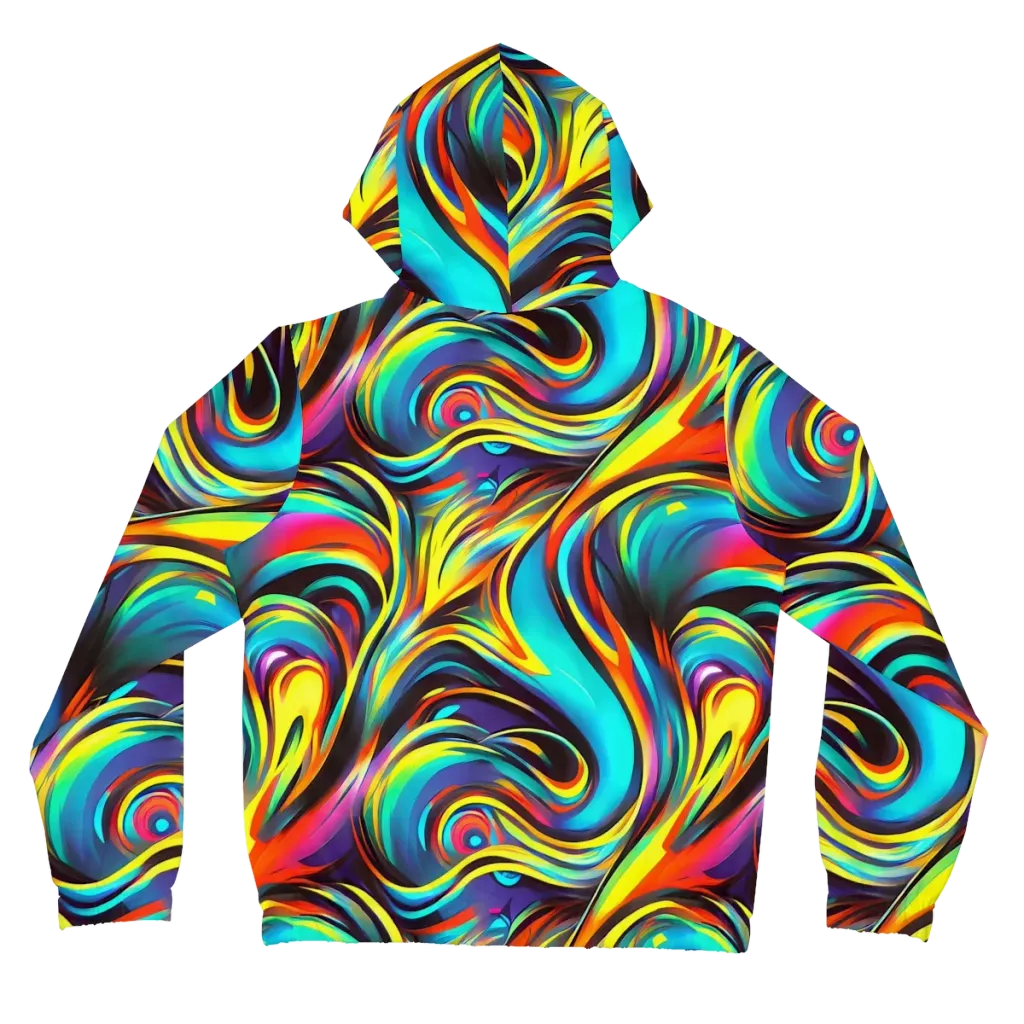 Cyber Surge on Women's Full-Zip Hoodie — Back