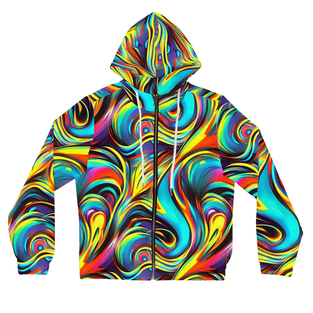 Cyber Surge on Women's Full-Zip Hoodie — Front