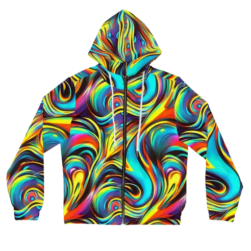 Cyber Surge on a Women's Full-Zip Hoodie