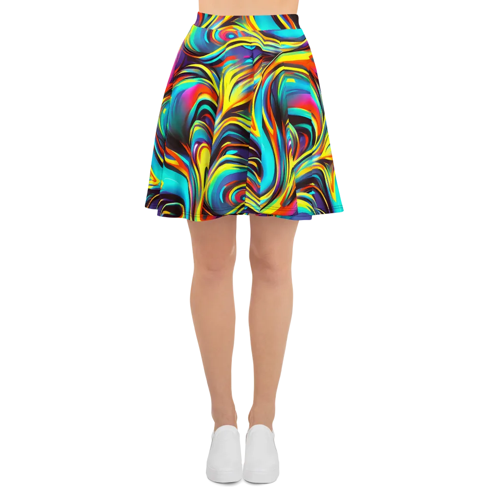 Cyber Surge on Skater Skirt — Front