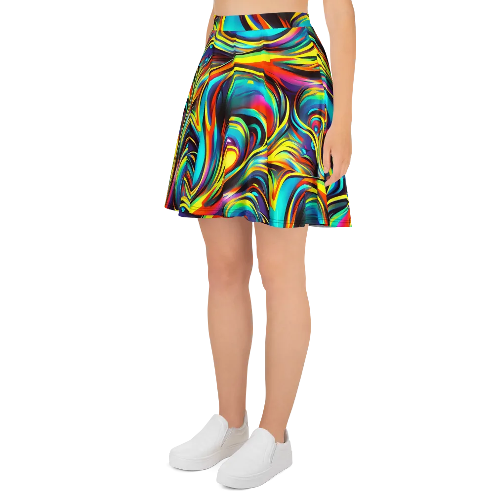 Cyber Surge on Skater Skirt — Left