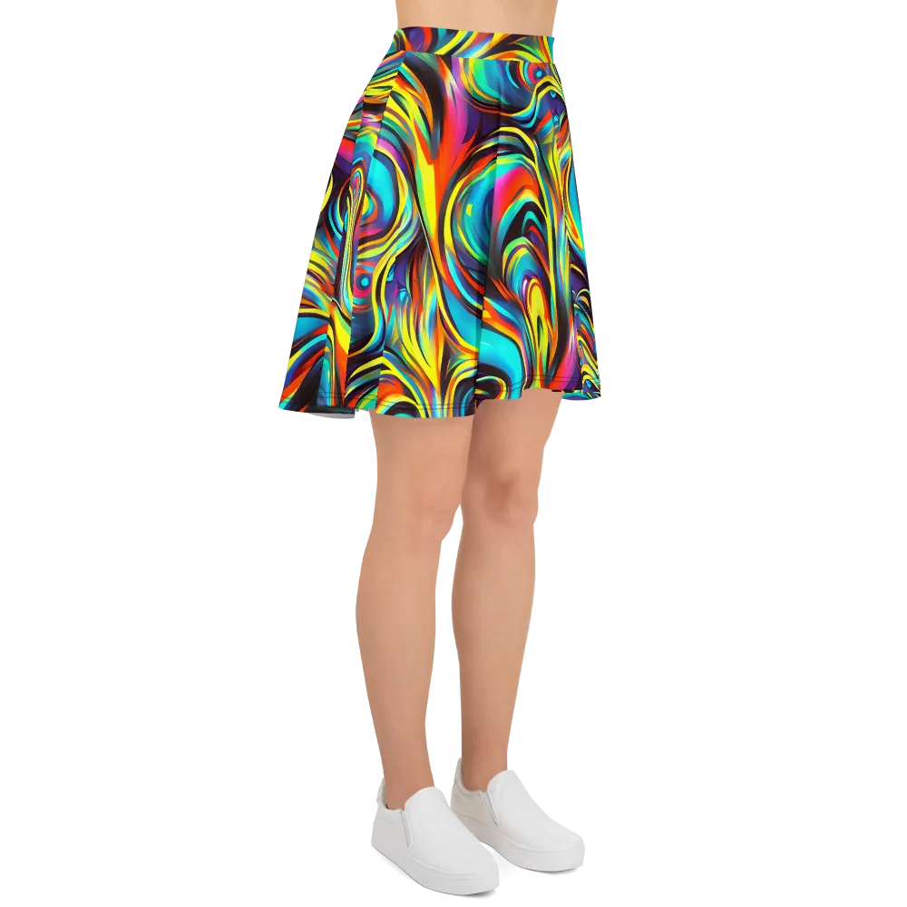 Cyber Surge on Skater Skirt — Right
