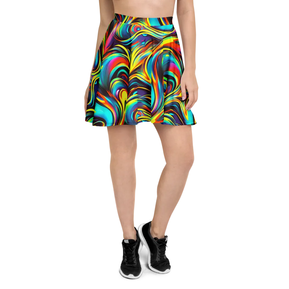 Cyber Surge on Skater Skirt — Front